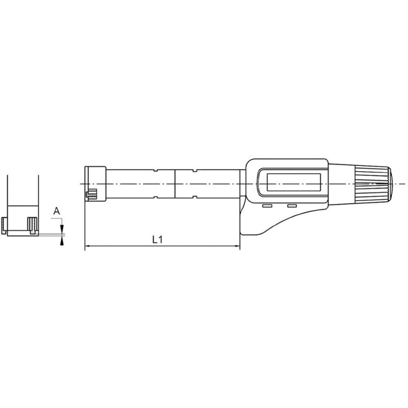 Micromètre 3 touches fond de gorge digital IP54