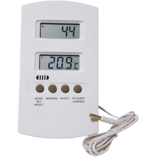 Thermomètre int/ext Accutemp et hygromètre, blanc, 9 po